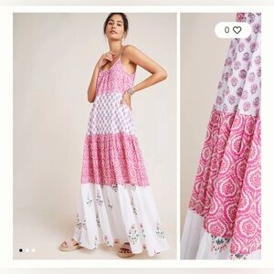 Roller rabbit pink maxi dress M